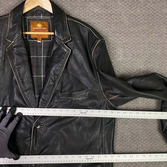 The Territory Ahead Leather Jacket Mens XLT Black Distressed Heavyweight XL Tall - Picture 10 of 16